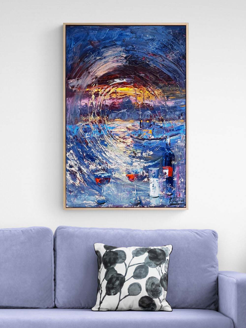 Kadehlerde Kalan Işık Yağlı Boya Tablosu Simurg Sanatevi