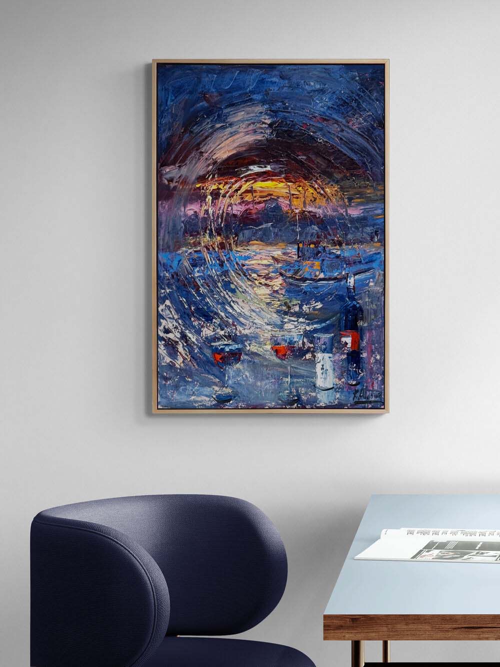 Kadehlerde Kalan Işık Yağlı Boya Tablosu Simurg Sanatevi