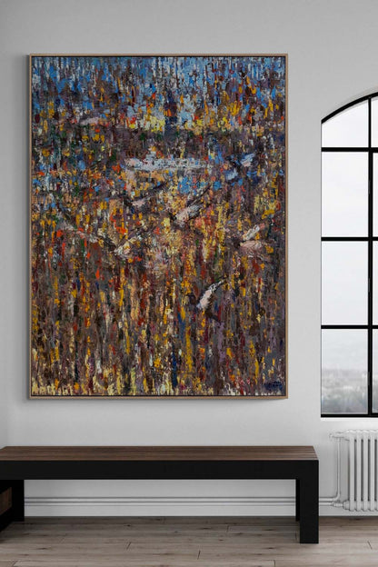 Martıların İstanbul'u Yağlı Boya Tablosu Simurg Sanatevi