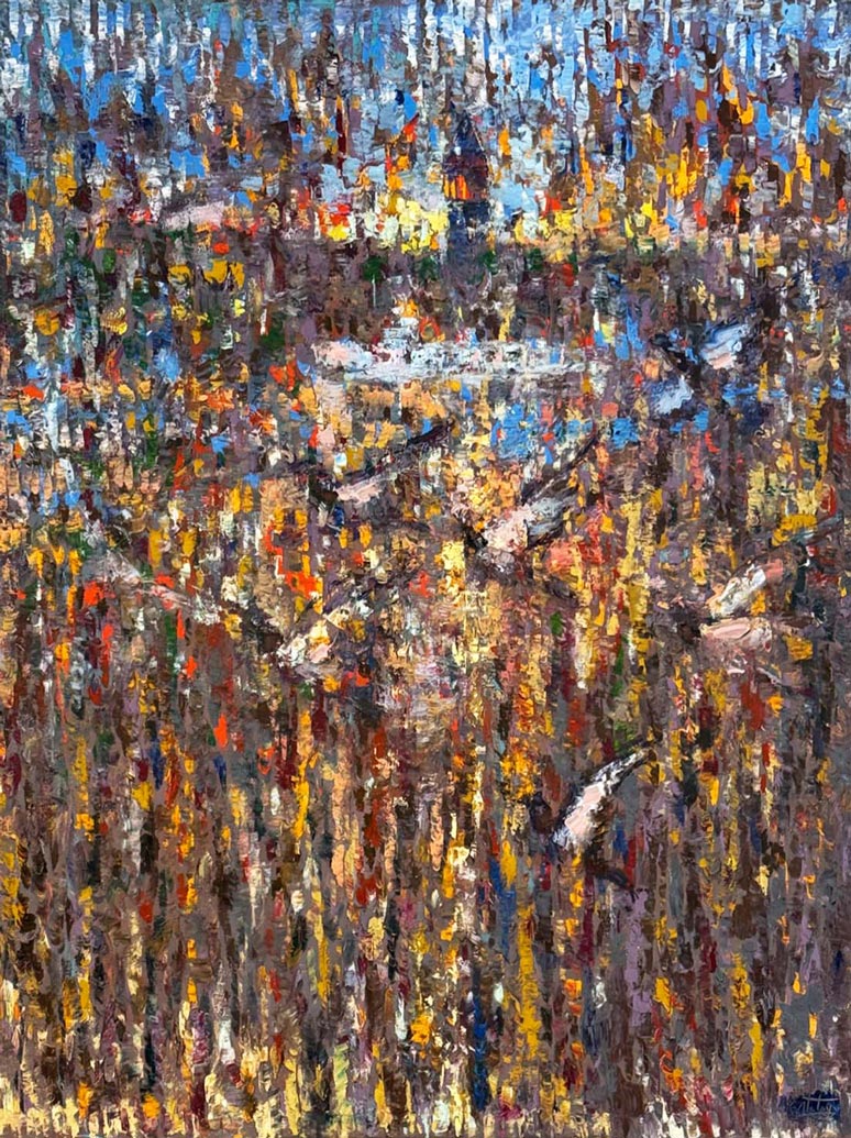 Martıların İstanbul'u Yağlı Boya Tablosu Simurg Sanatevi