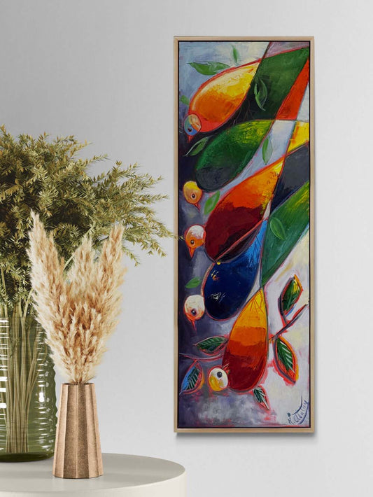 Tropikal Dizilim Yağlı Boya Tablosu Simurg Sanatevi