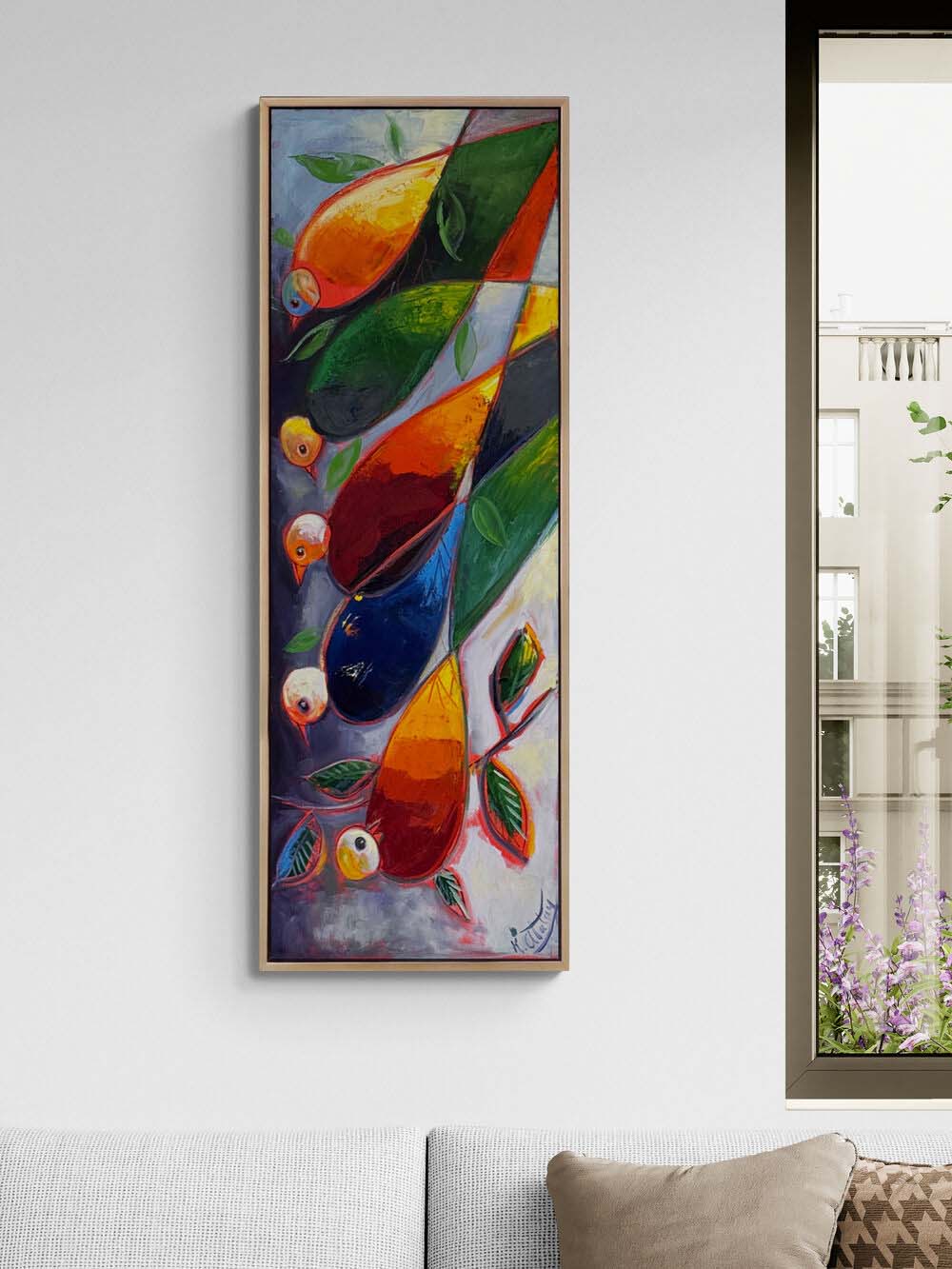 Tropikal Dizilim Yağlı Boya Tablosu Simurg Sanatevi