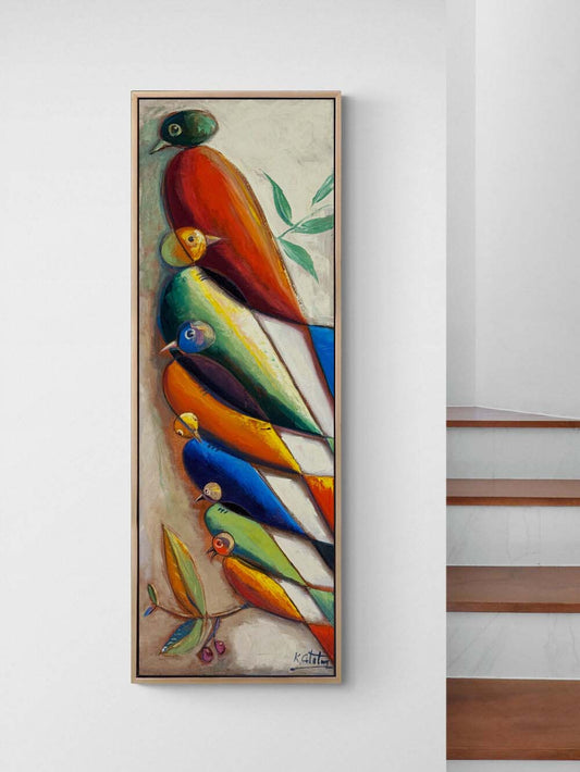 Prizmatik Kanatlar Yağlı Boya Tablosu Simurg Sanatevi