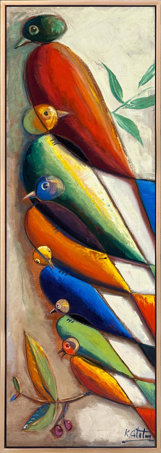 Prizmatik Kanatlar Yağlı Boya Tablosu Simurg Sanatevi