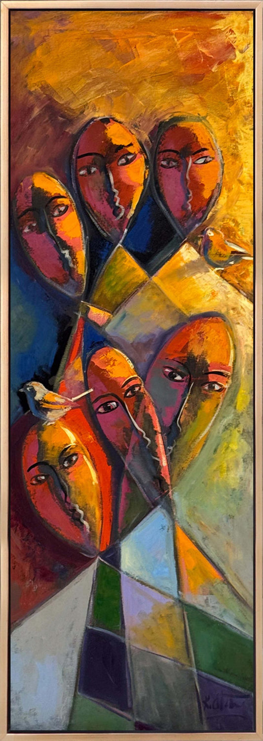 Geometrik Melodi Yağlı Boya Tablosu Simurg Sanatevi