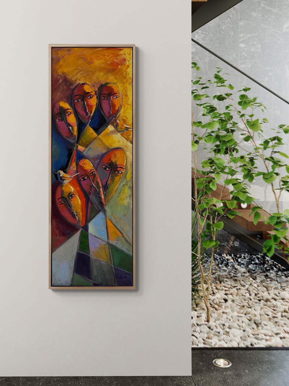 Geometrik Melodi Yağlı Boya Tablosu Simurg Sanatevi