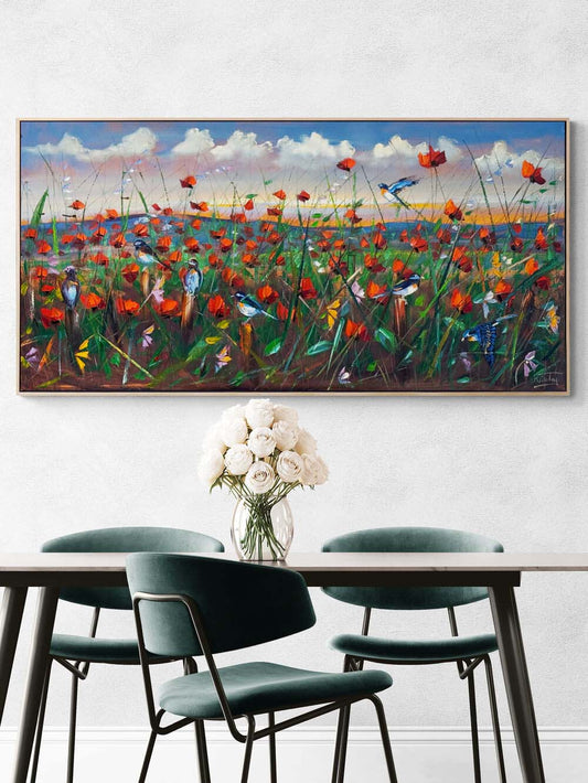 Kırlara Karışan Renkler Yağlı Boya Tablosu Simurg Sanatevi