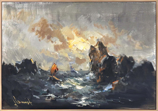 Hırçın Sularda Yağlı Boya Tablosu Simurg Sanatevi