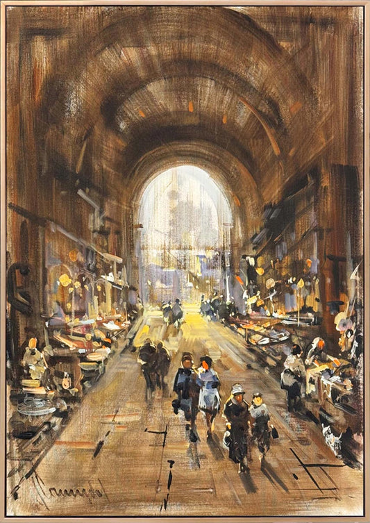 Eski Pazarda Gün Yağlı Boya Tablosu Simurg Sanatevi