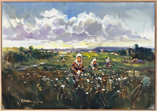 Pamuk Tarlasında Kadınlar Yağlı Boya Tablosu Simurg Sanatevi