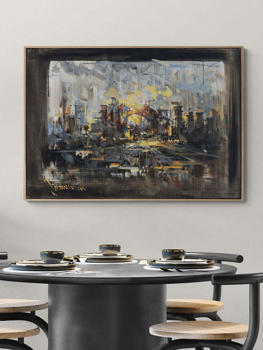 Şehirde Rapsodi Yağlı Boya Tablosu Simurg Sanatevi