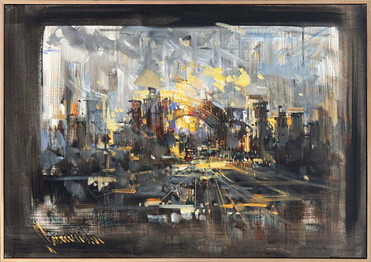 Şehirde Rapsodi Yağlı Boya Tablosu Simurg Sanatevi