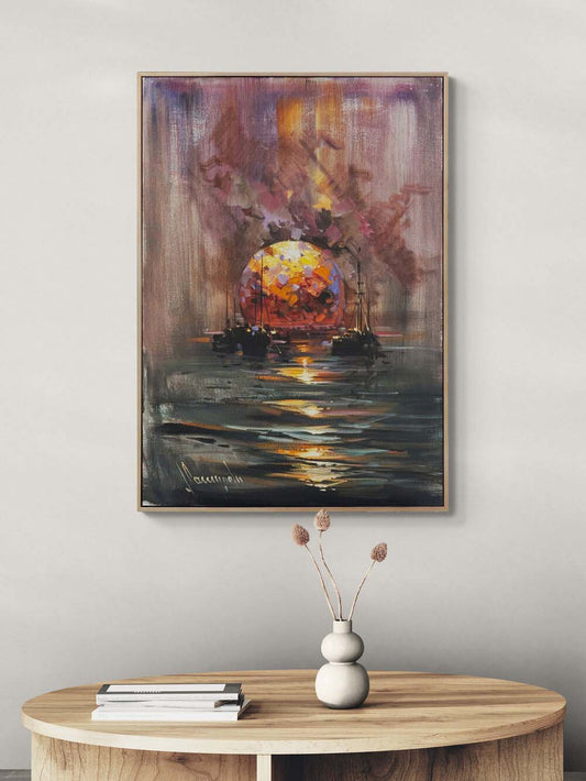 Kızılda Ufuk Yağlı Boya Tablosu Simurg Sanatevi