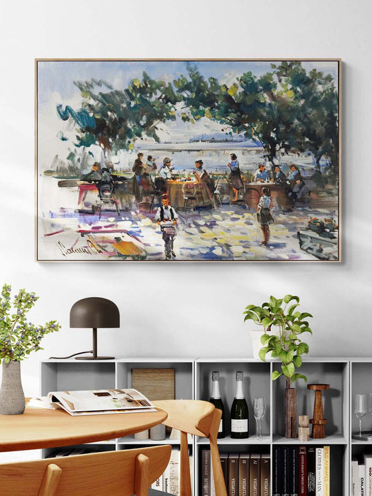 Çınar Altı Sohbetleri Yağlı Boya Tablosu Simurg Sanatevi