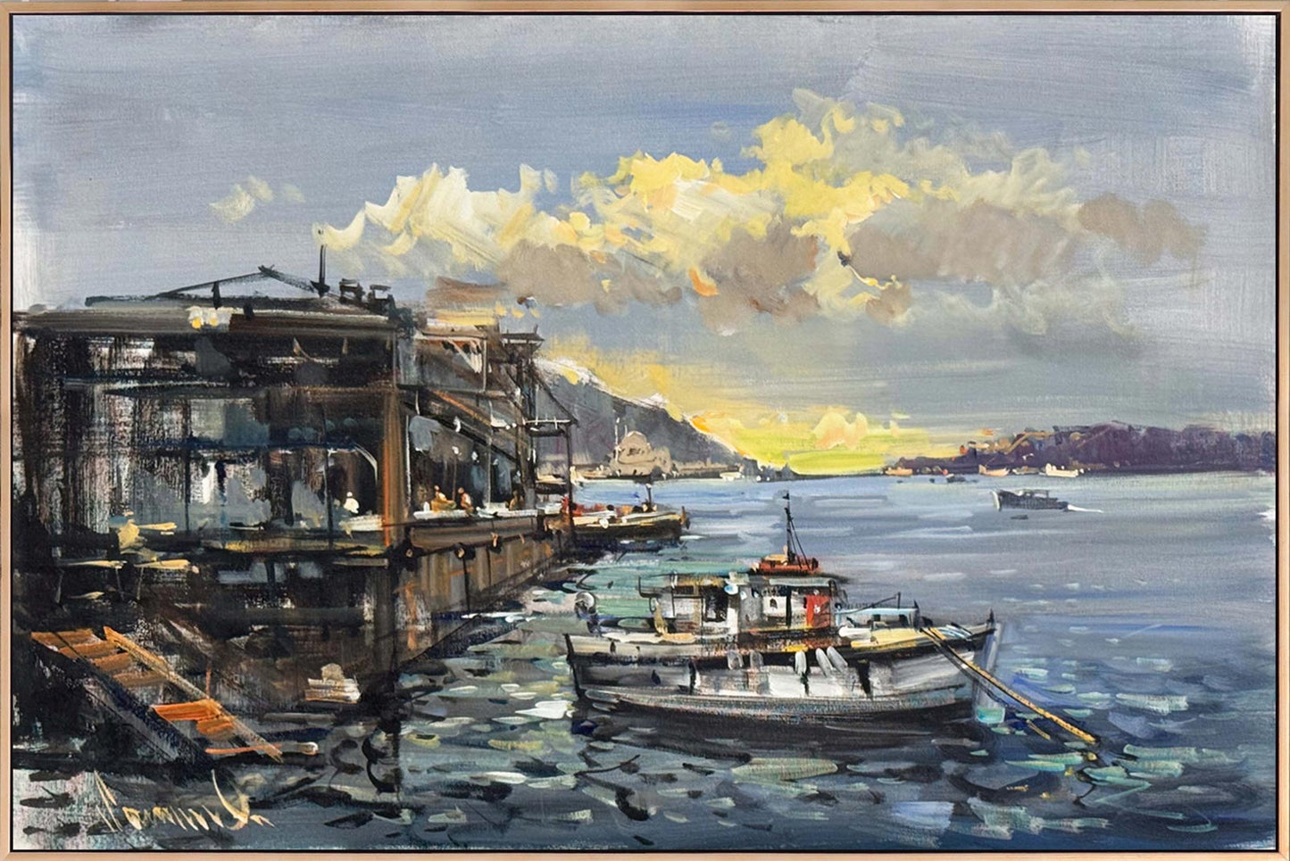 Çengelköy Sahilinden Yağlı Boya Tablosu Simurg Sanatevi