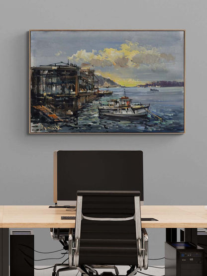 Çengelköy Sahilinden Yağlı Boya Tablosu Simurg Sanatevi