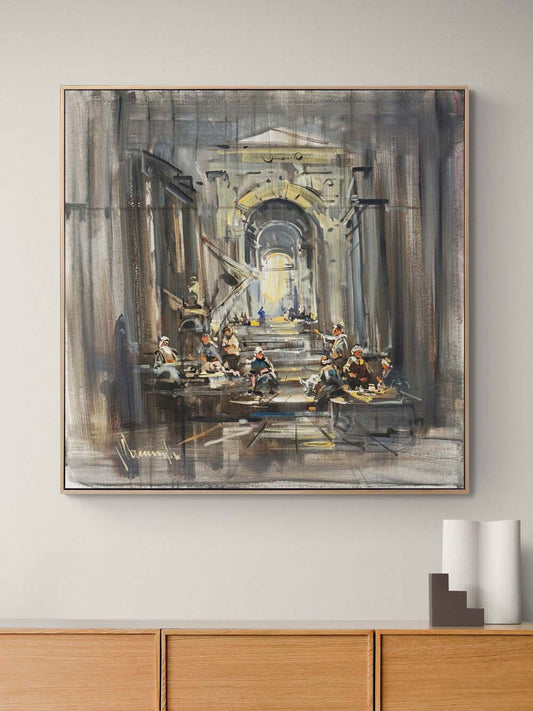 Han Kapısında Hayat Yağlı Boya Tablosu Simurg Sanatevi