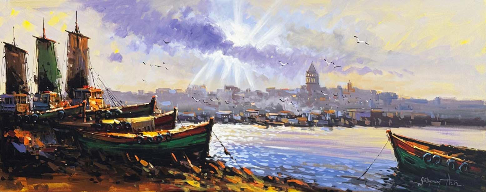 İstanbul'un Uyanışı Yağlı Boya Tablosu Simurg Sanatevi