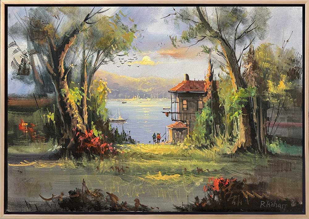 Huzurlu Bir Gün Batımı Yağlı Boya Tablosu