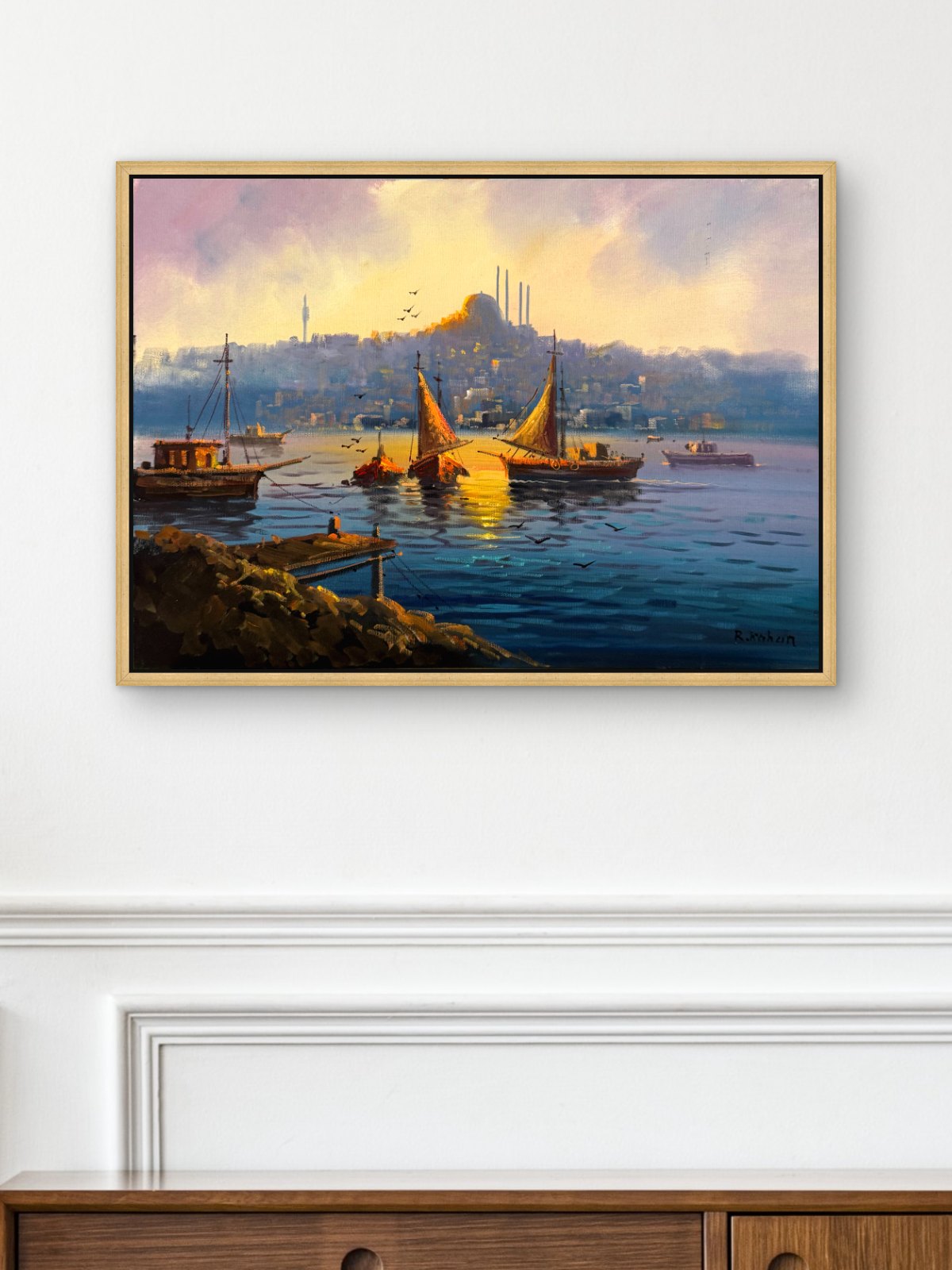 Altın Yelkenler Yağlı Boya Tablosu Simurg Sanatevi