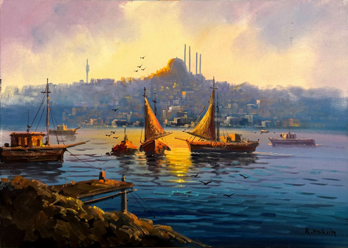 Altın Yelkenler Yağlı Boya Tablosu Simurg Sanatevi