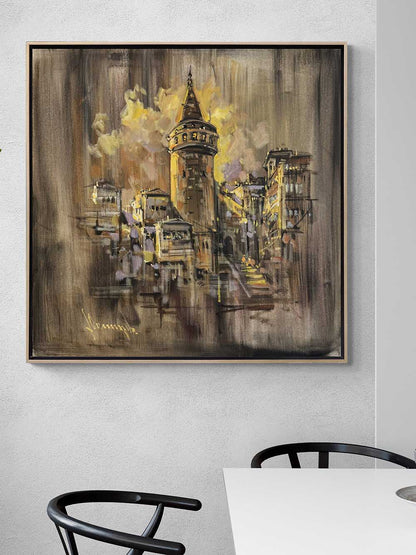 Galata'nın Zirvesi Yağlı Boya Tablosu
