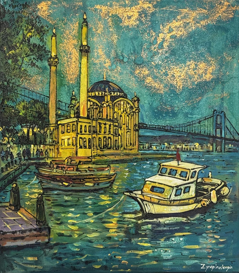 Ortaköy Silüeti Yağlı Boya Tablosu Simurg Sanatevi