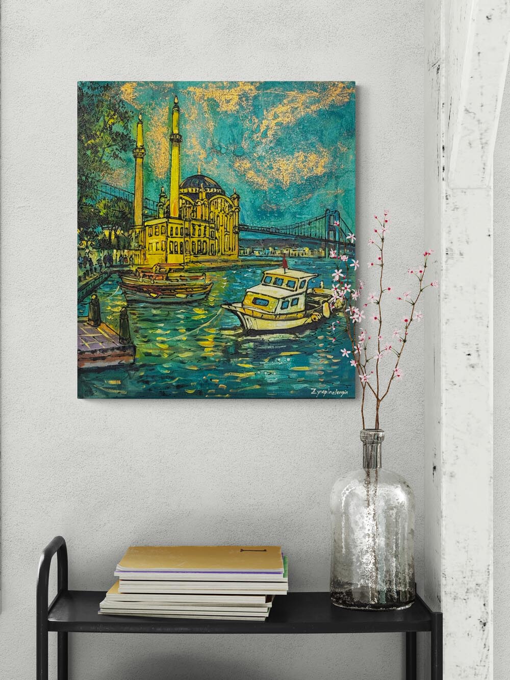 Ortaköy Silüeti Yağlı Boya Tablosu Simurg Sanatevi