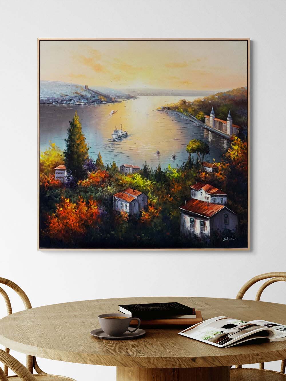Boğaz'da Akşamüstü Yağlı Boya Tablosu
