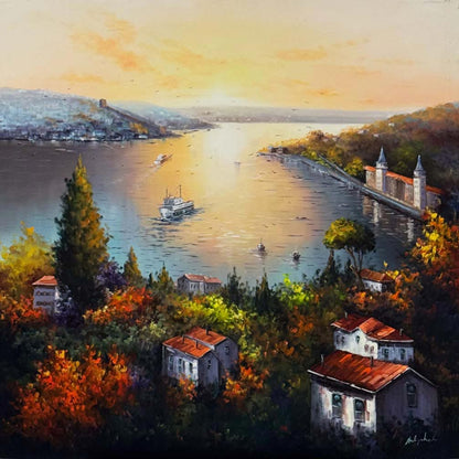 Boğaz'da Akşamüstü Yağlı Boya Tablosu