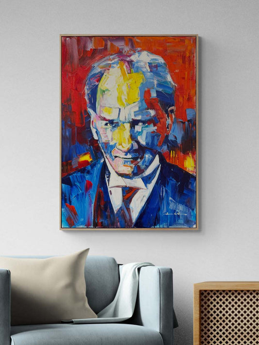 Atatürk'le Geleceğe Bakış Yağlı Boya Tablosu