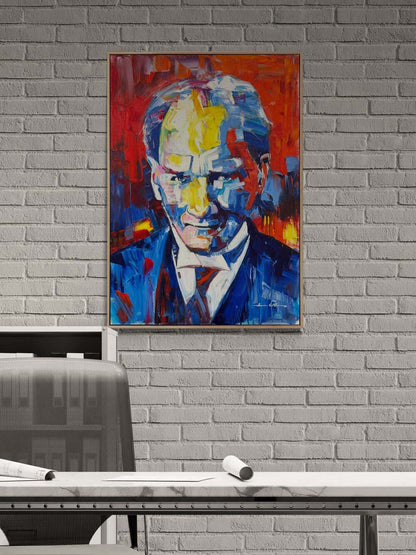 Atatürk'le Geleceğe Bakış Yağlı Boya Tablosu Simurg Sanatevi