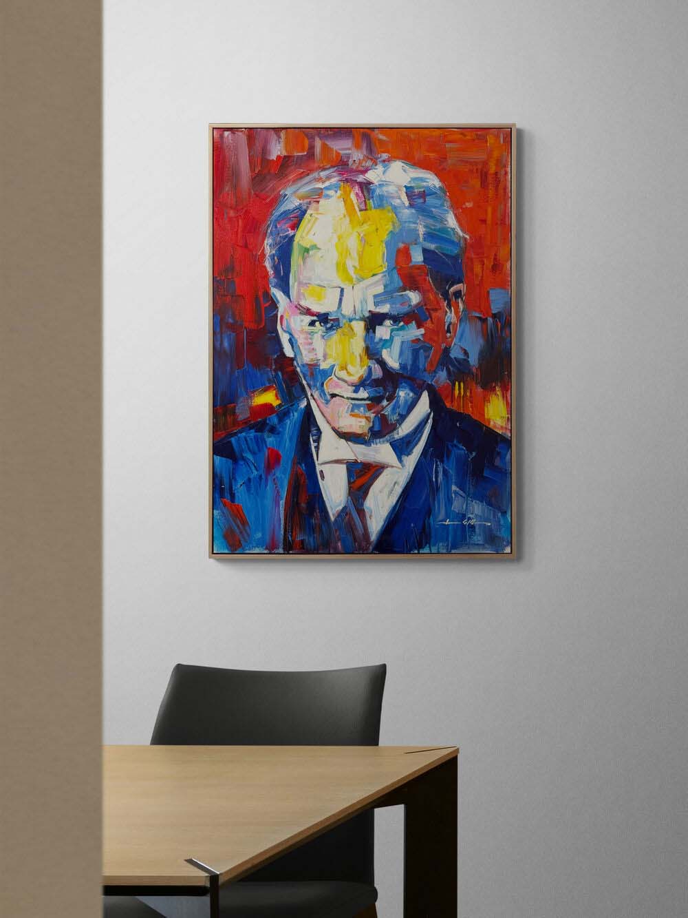 Atatürk'le Geleceğe Bakış Yağlı Boya Tablosu Simurg Sanatevi