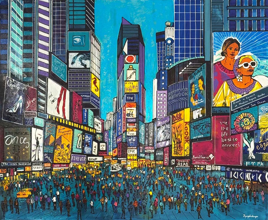 New York Meydanı Yağlı Boya Tablosu Simurg Sanatevi