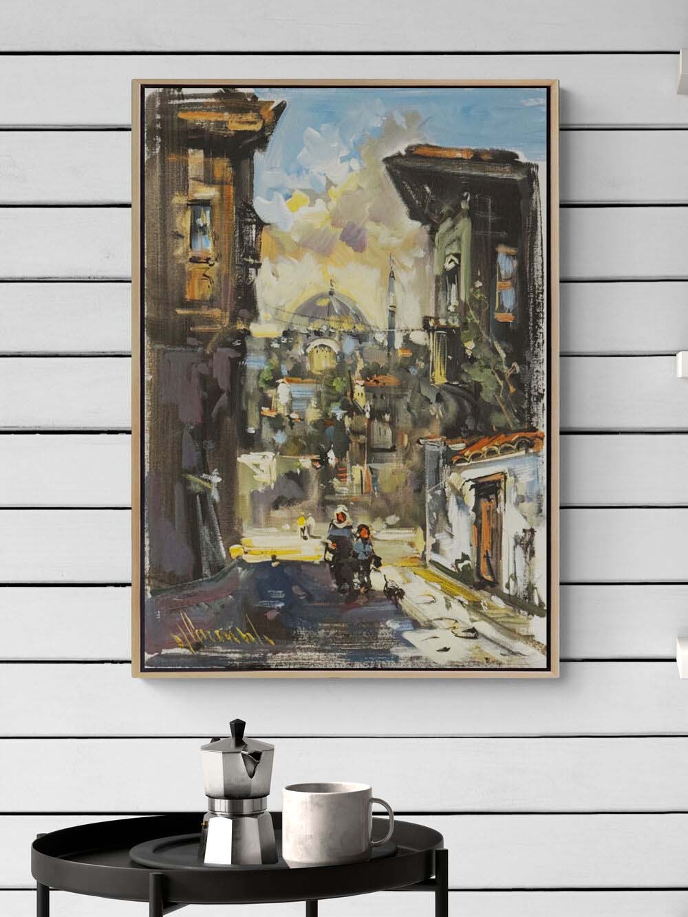 İstanbul Sokakları Yağlı Boya Tablosu