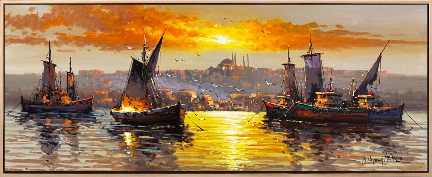 Yedi Tepeden Boğaziçi Yağlı Boya Tablosu