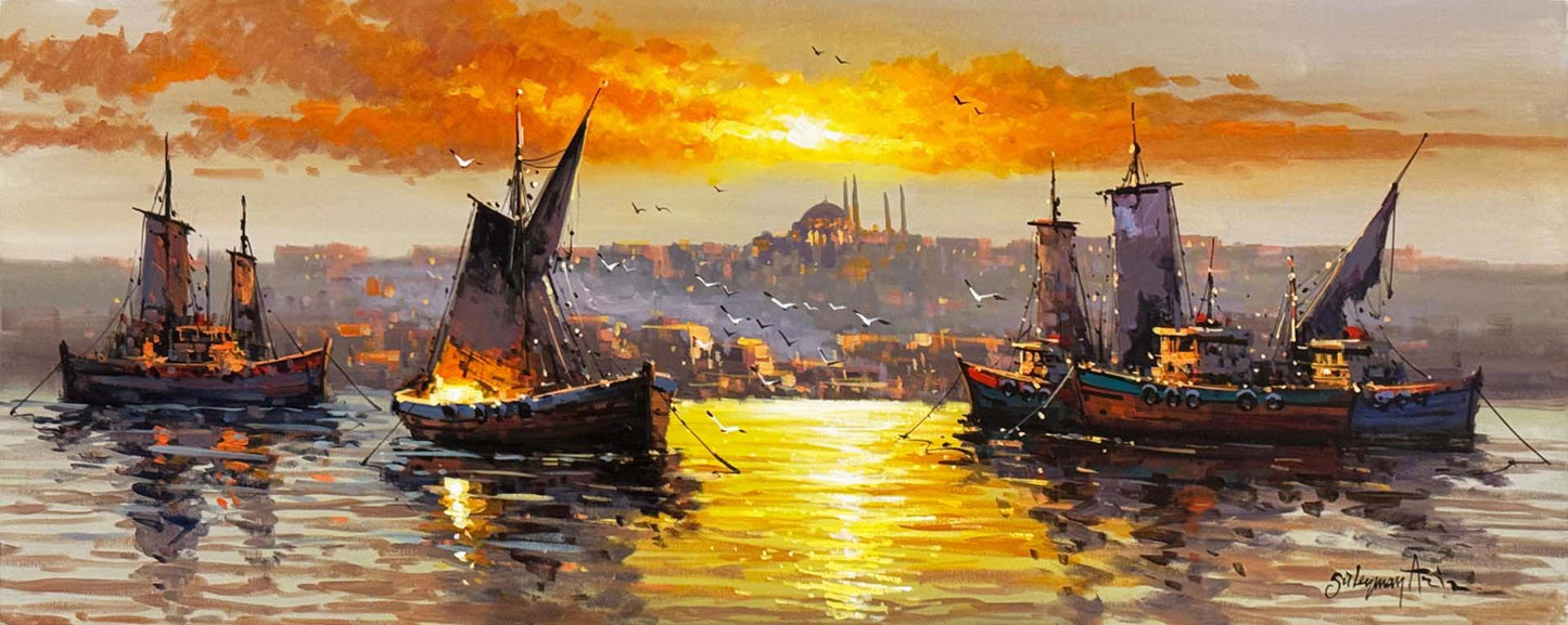 Yedi Tepeden Boğaziçi Yağlı Boya Tablosu