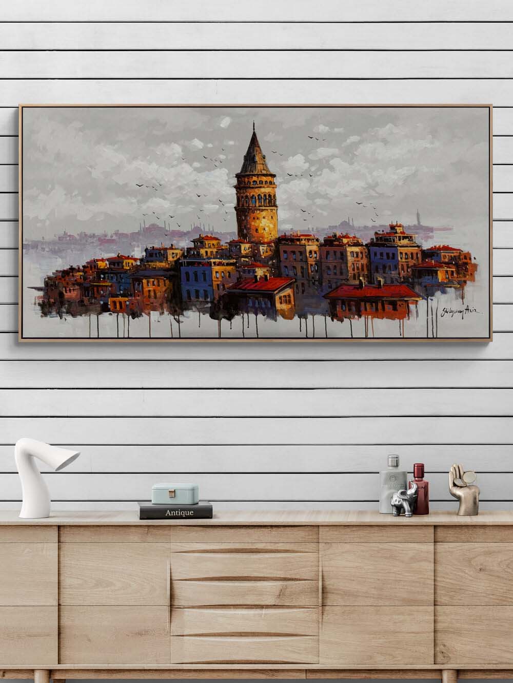 Galata Kulesinin Vedası Yağlı Boya Tablosu