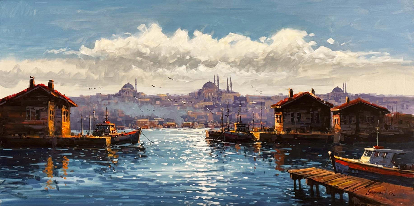 Boğazın Sessiz Limanı Yağlı Boya Tablosu