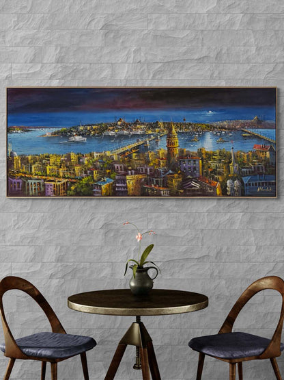 Puslu Boğazda Sabah Yağlı Boya Tablosu