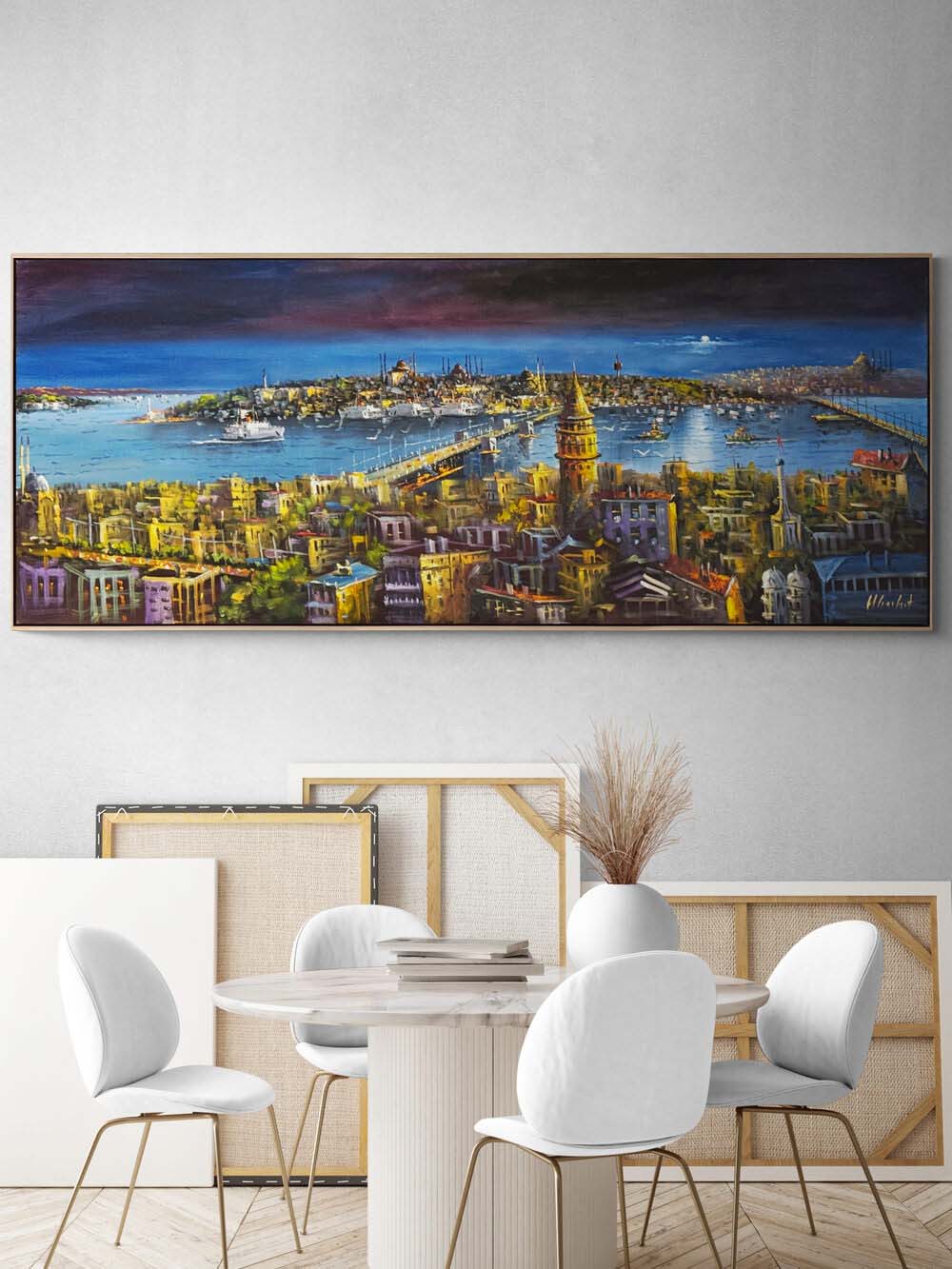 Puslu Boğazda Sabah Yağlı Boya Tablosu