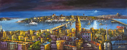 Puslu Boğazda Sabah Yağlı Boya Tablosu