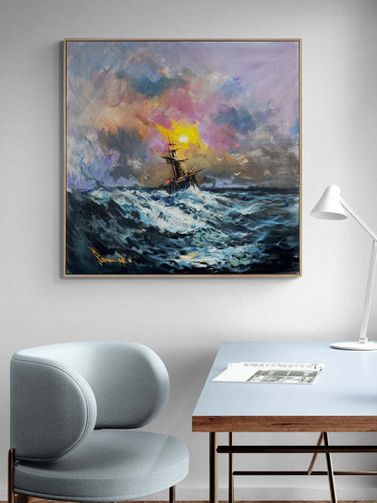 Denizin Ritminde Yağlı Boya Tablosu