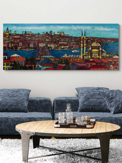 Haliç'ten Galata'ya Yağlı Boya Tablosu Simurg Sanatevi
