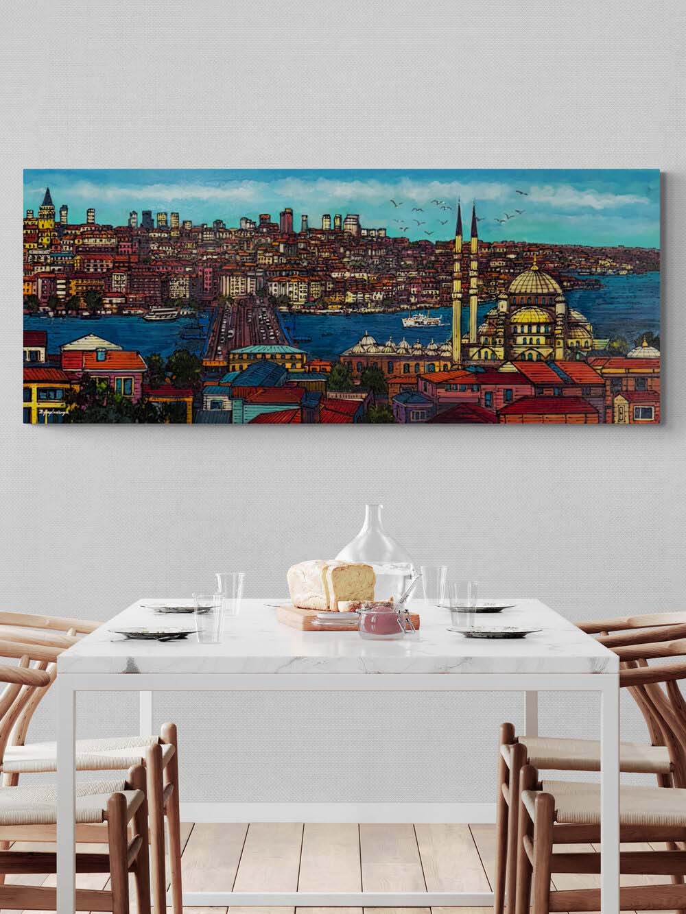 Haliç'ten Galata'ya Yağlı Boya Tablosu Simurg Sanatevi