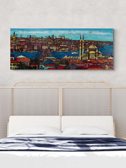 Haliç'ten Galata'ya Yağlı Boya Tablosu Simurg Sanatevi