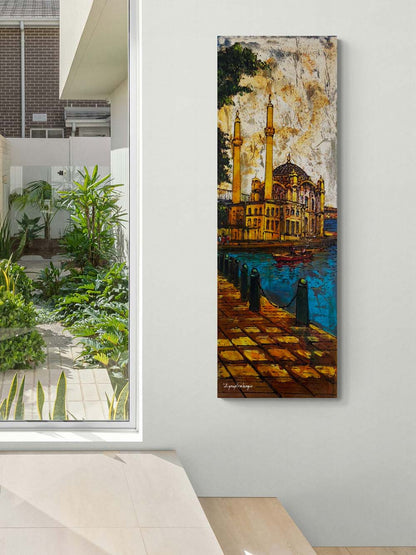 Ortaköy Sahilinde Yağlı Boya Tablosu Simurg Sanatevi