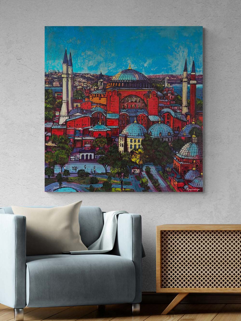 Ayasoyfa'nın Heybeti Yağlı Boya Tablosu Simurg Sanatevi