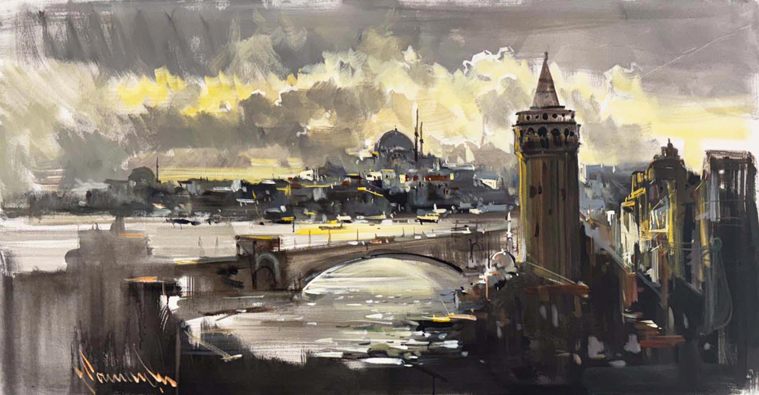 Bir Galata Kulesi Masalı Yağlı Boya Tablosu Simurg Sanatevi