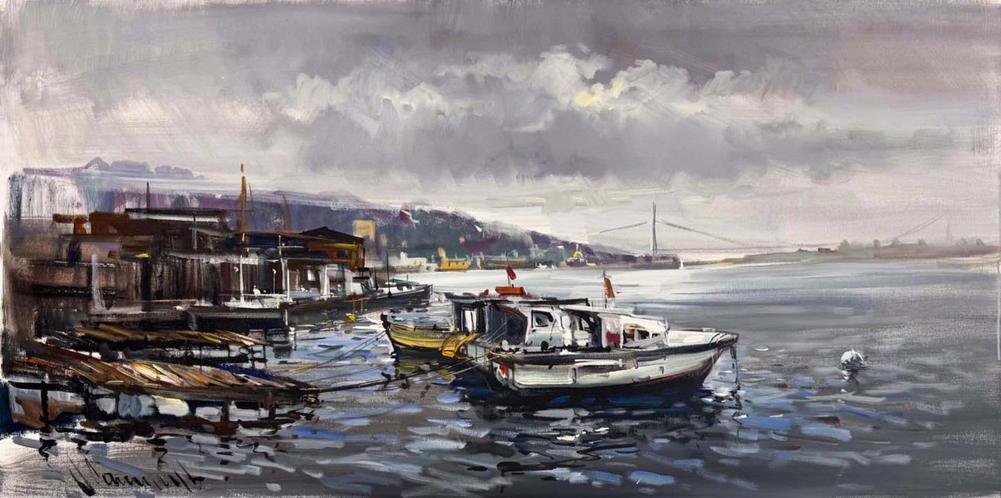 Kanlıca Sahili Yağlı Boya Tablosu Simurg Sanatevi
